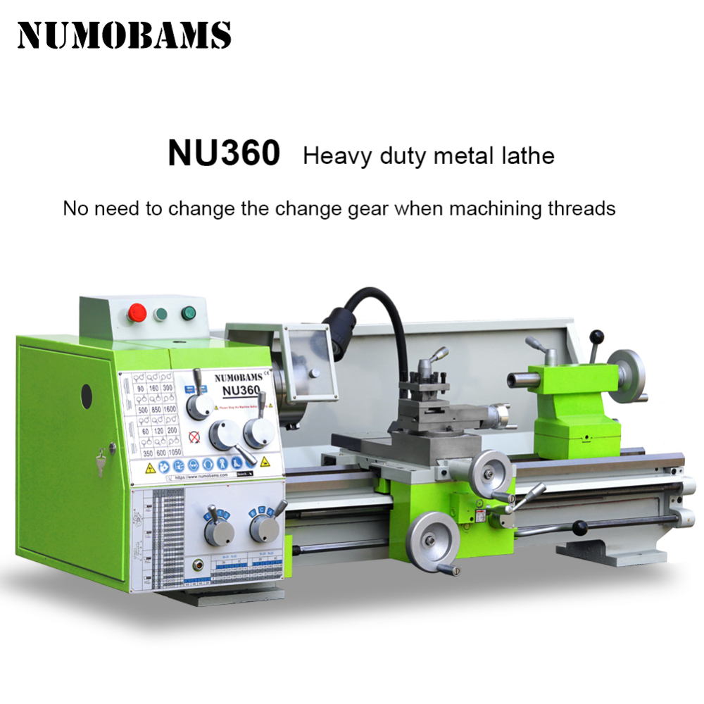 NUMOBAMS NU360 Industria Grade Metal Lathe Machine Manual Lathe for Work Shop