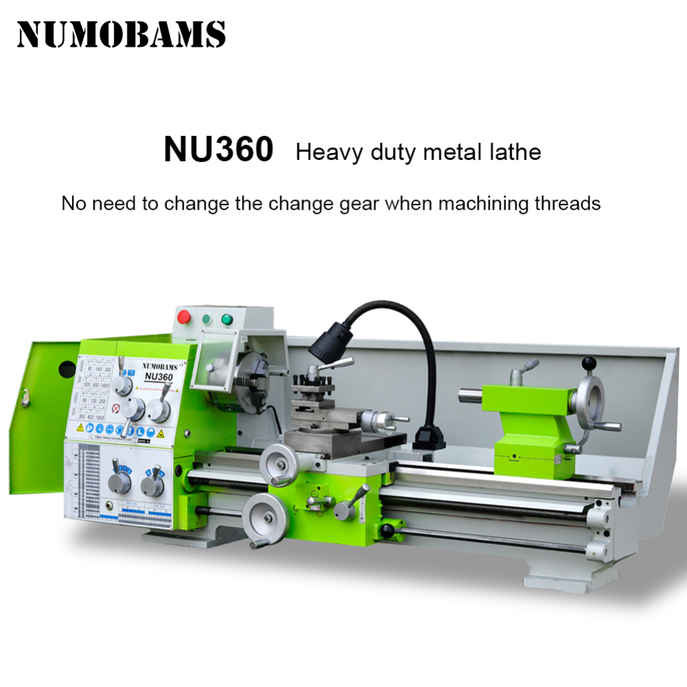 NUMOBAMS NU360 Industria Grade Metal Lathe Machine Manual Lathe for Work Shop