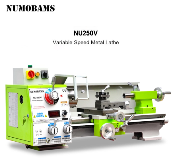 NUMOBAMS NU250V 750W Motor MT4 Spindle 250*500MM Stainless Steel Processing Metal Lathe Machine
