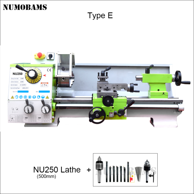 NUMOBAMS NU250 750W Motor MT4 Spindle 250*500mm&250*700mm Stainless Steel Processing Metal Lathe Machine