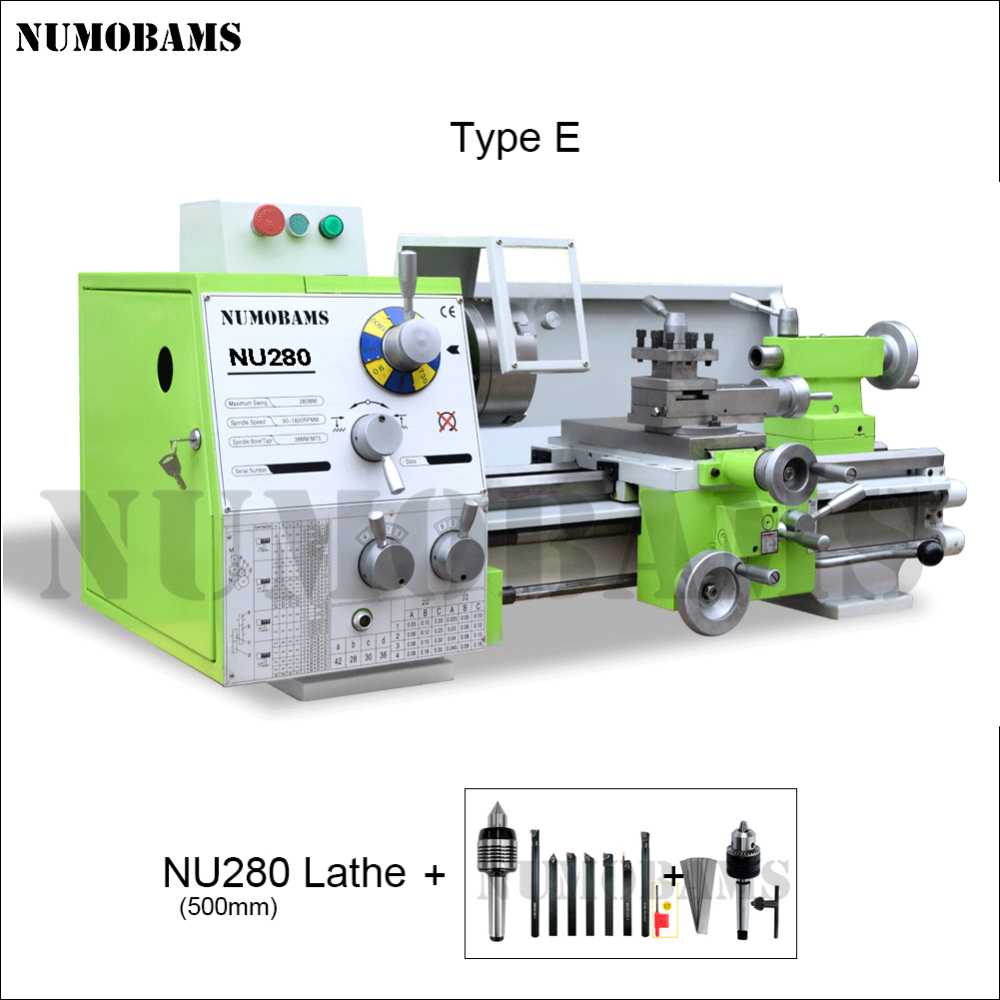 NUMOBAMS NU280 750W Motor MT5 Spindle Thread Making Metal Lathe Machine
