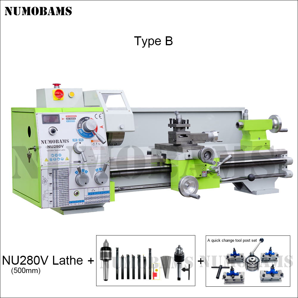 NUMOBAMS NU280V 1500W Motor MT5 Spindle 280*500MM Thread Making