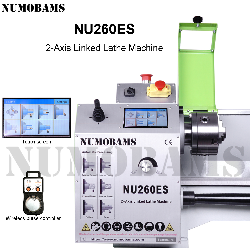 NUMOBAMS NU260ES 2-Axis Linked Semi-Auto Metal Lathe Machine
