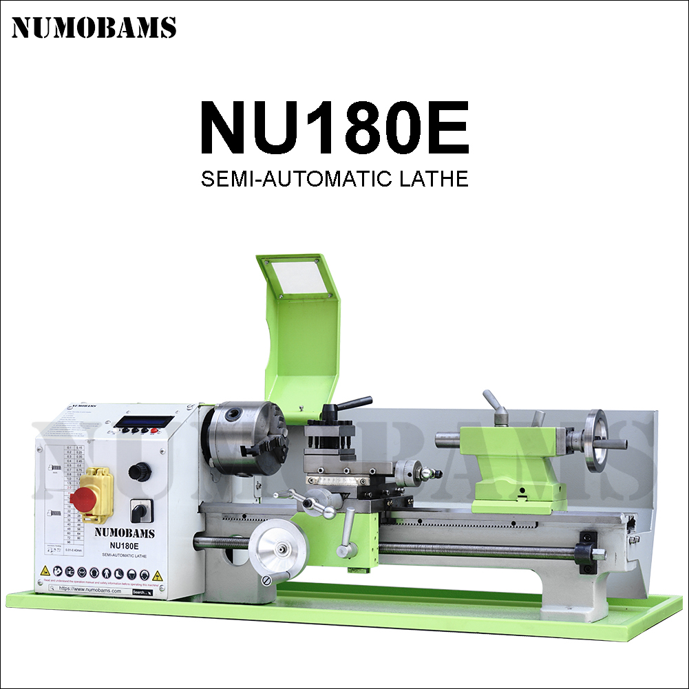 NUMOBAMS NU180E 180*350mm Capacity 32mm Spindle Hole 750W Brushless Motor Mini Metal Lathe Machine