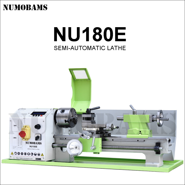 NUMOBAMS NU180E 180*350mm Capacity 32mm Spindle Hole 750W Brushless Motor Mini Metal Lathe Machine