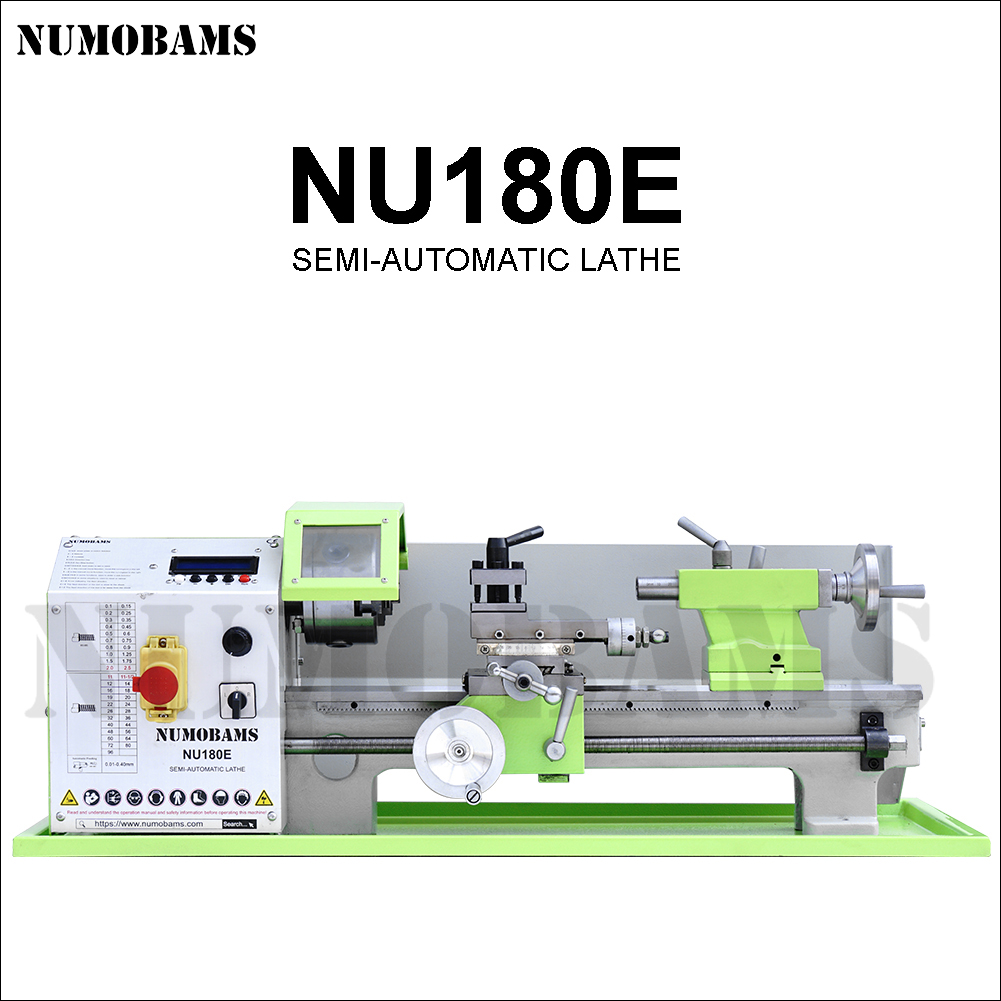 NUMOBAMS NU180E 180*350mm Capacity 32mm Spindle Hole 750W Brushless Motor Mini Metal Lathe Machine
