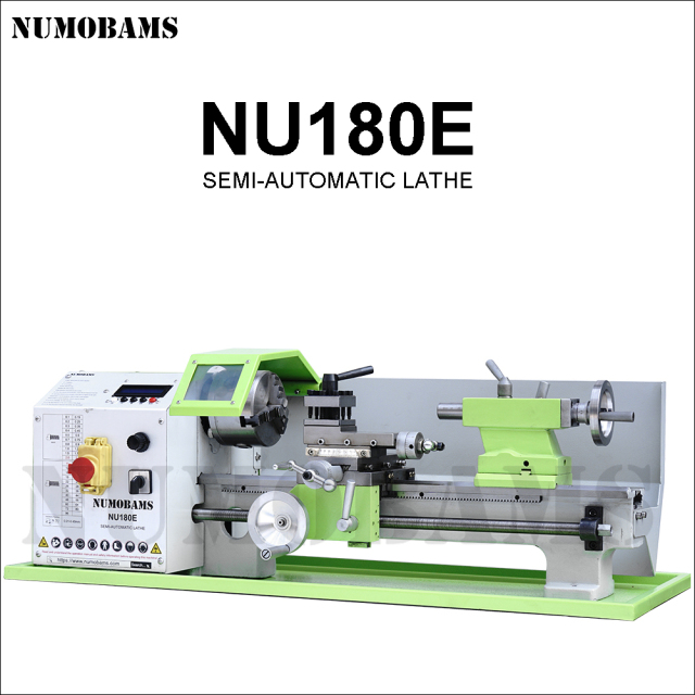 NUMOBAMS NU180E 180*350mm Capacity 32mm Spindle Hole 750W Brushless Motor Mini Metal Lathe Machine
