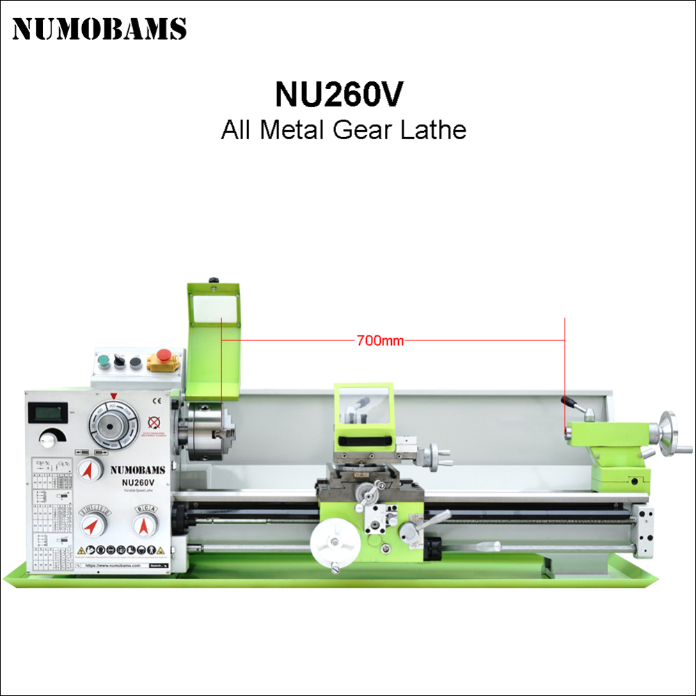 NUMOBAMS NU260V-700 Compact Metal Lathe – Benchtop Lathe for Workshop & Education