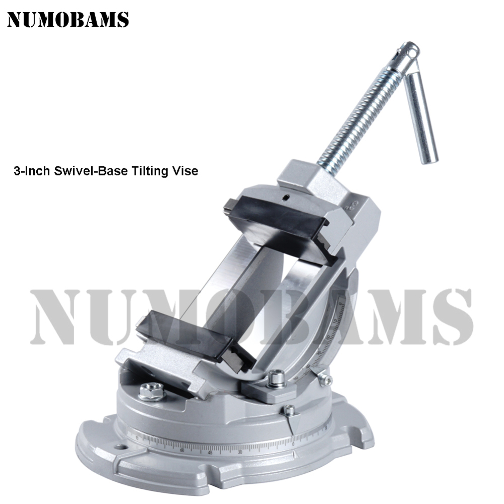 NUMOBAMS 3-Inch Swivel-Base Tilting Vise for Precision Mini Bench Drill Use