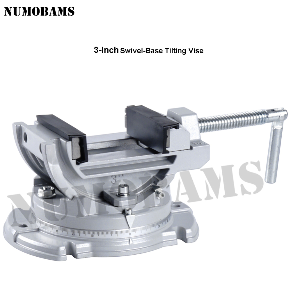 NUMOBAMS 3-Inch Swivel-Base Tilting Vise for Precision Mini Bench Drill Use