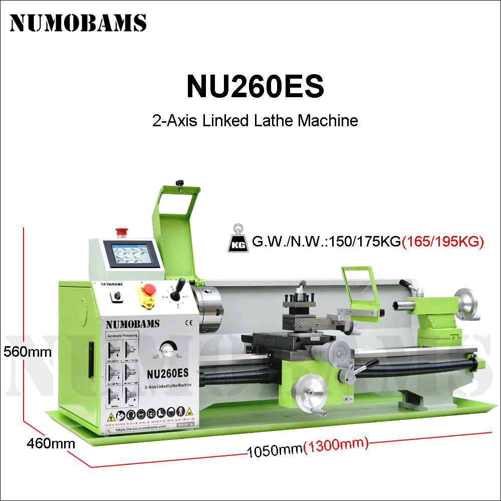 NUMOBAMS NU260ES 2-Axis Linked Semi-Auto Metal Lathe Machine