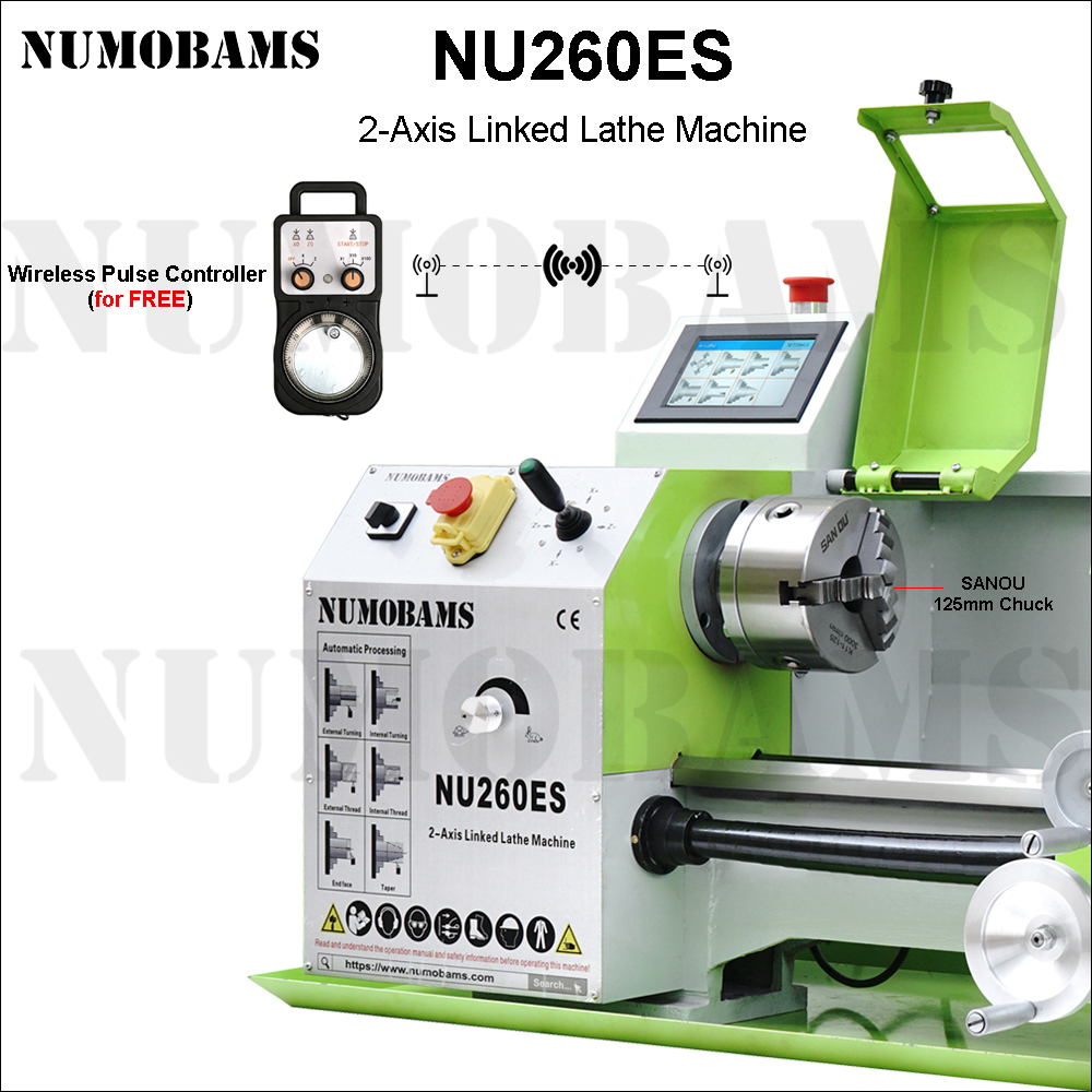 NUMOBAMS NU260ES 2-Axis Linked Semi-Auto Metal Lathe Machine