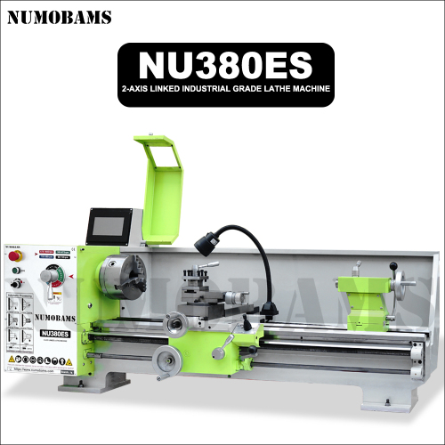 NUMOBAMS NU380ES High Precision Heavy Duty 2 Axis Linked Benchtop Metal Lathe Machine for Metal Process