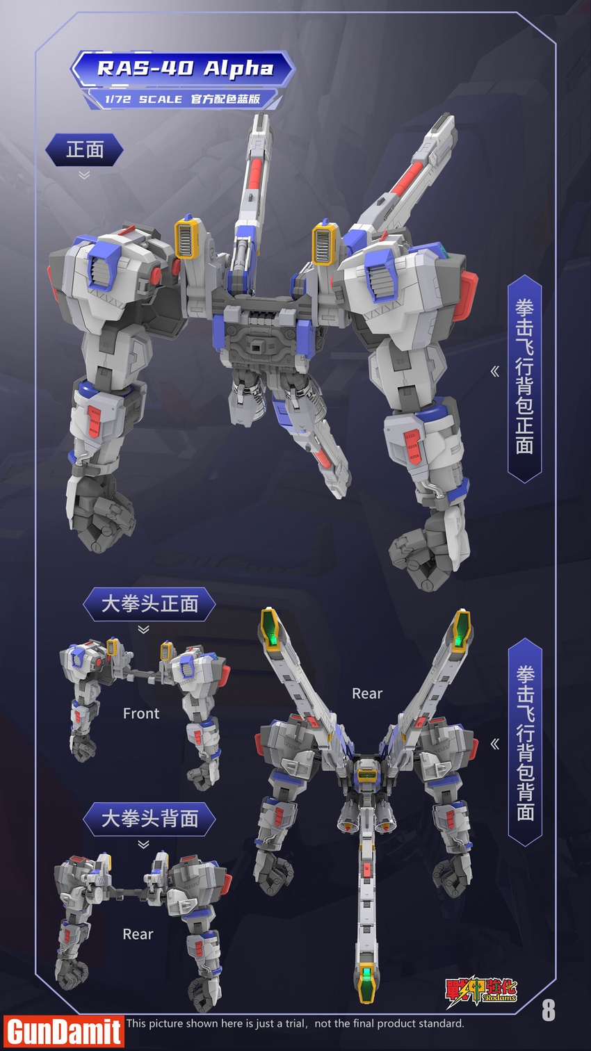 Rodams 1/72 RAS-40 Alpha Boxer RX-78 GP03S Gundam Model Kit Original  Version - GunDamit Store