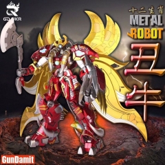 GDJJKR Metal Robot Chinese Zodiac Chou Oxen Alloy Action Figure