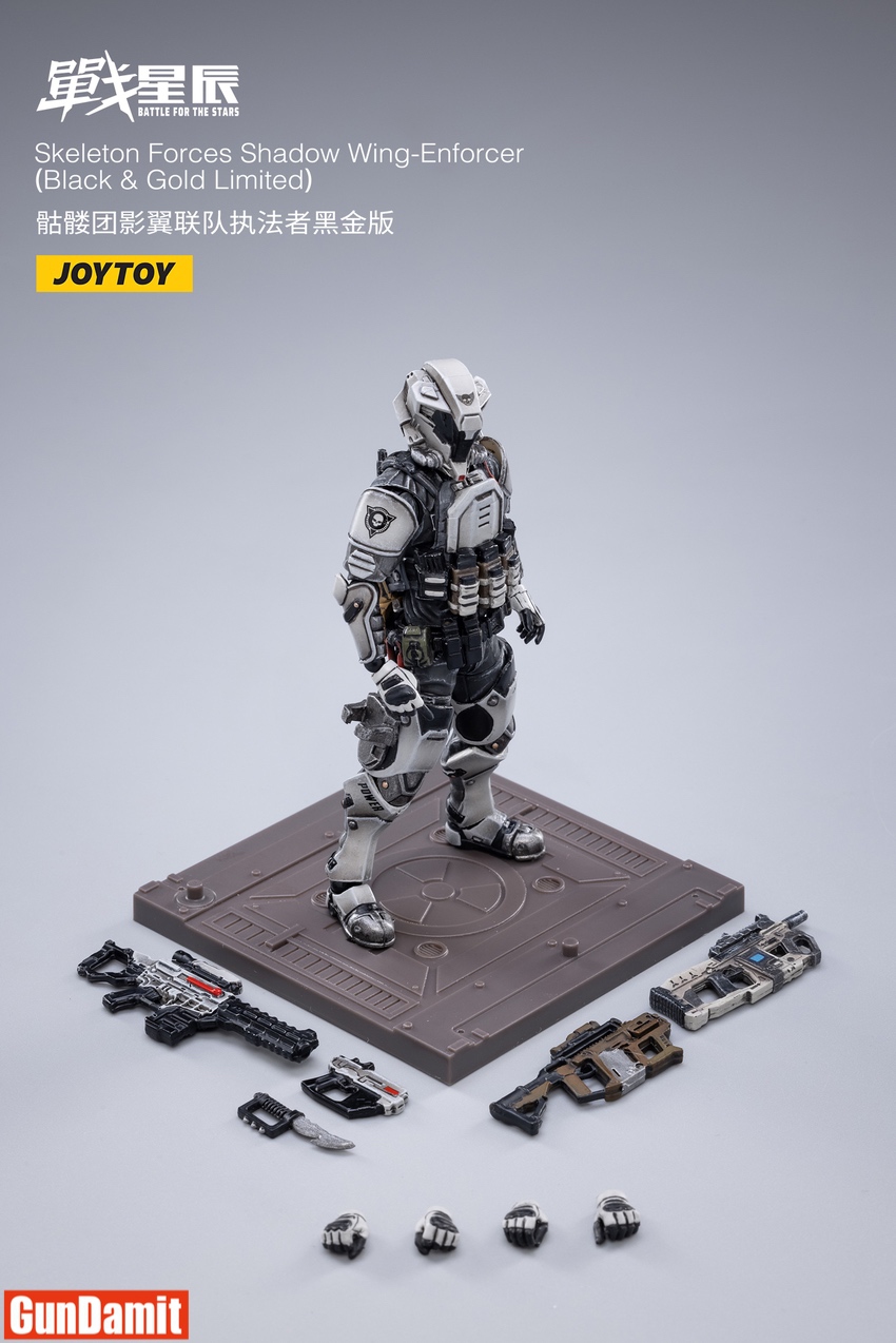 JoyToy 1/18 Wing-Enforcer Skeleton Forces Black Gold | GunDamit.com