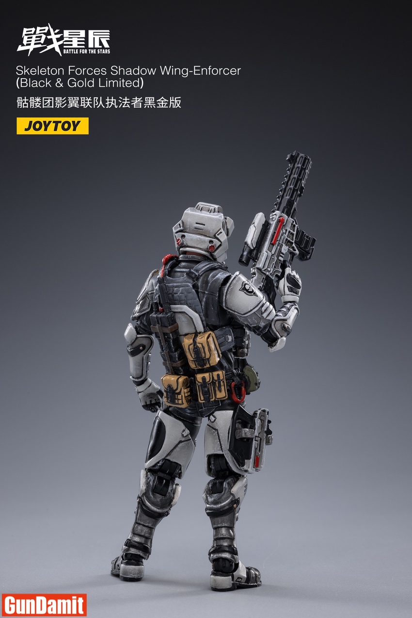 JoyToy 1/18 Wing-Enforcer Skeleton Forces Black Gold | GunDamit.com