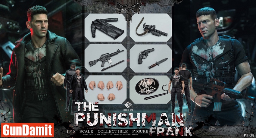 Present Toys 1/6 PT-SP38 Punisher Frank Castle Figure | GunDamit.com
