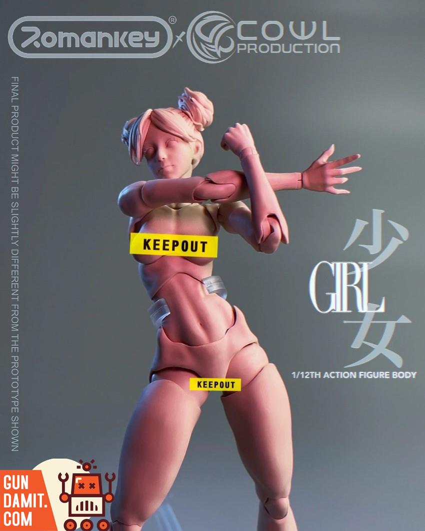 Romankey&Cowl 1/12 Action Figure Girl Body White Color - GunDamit