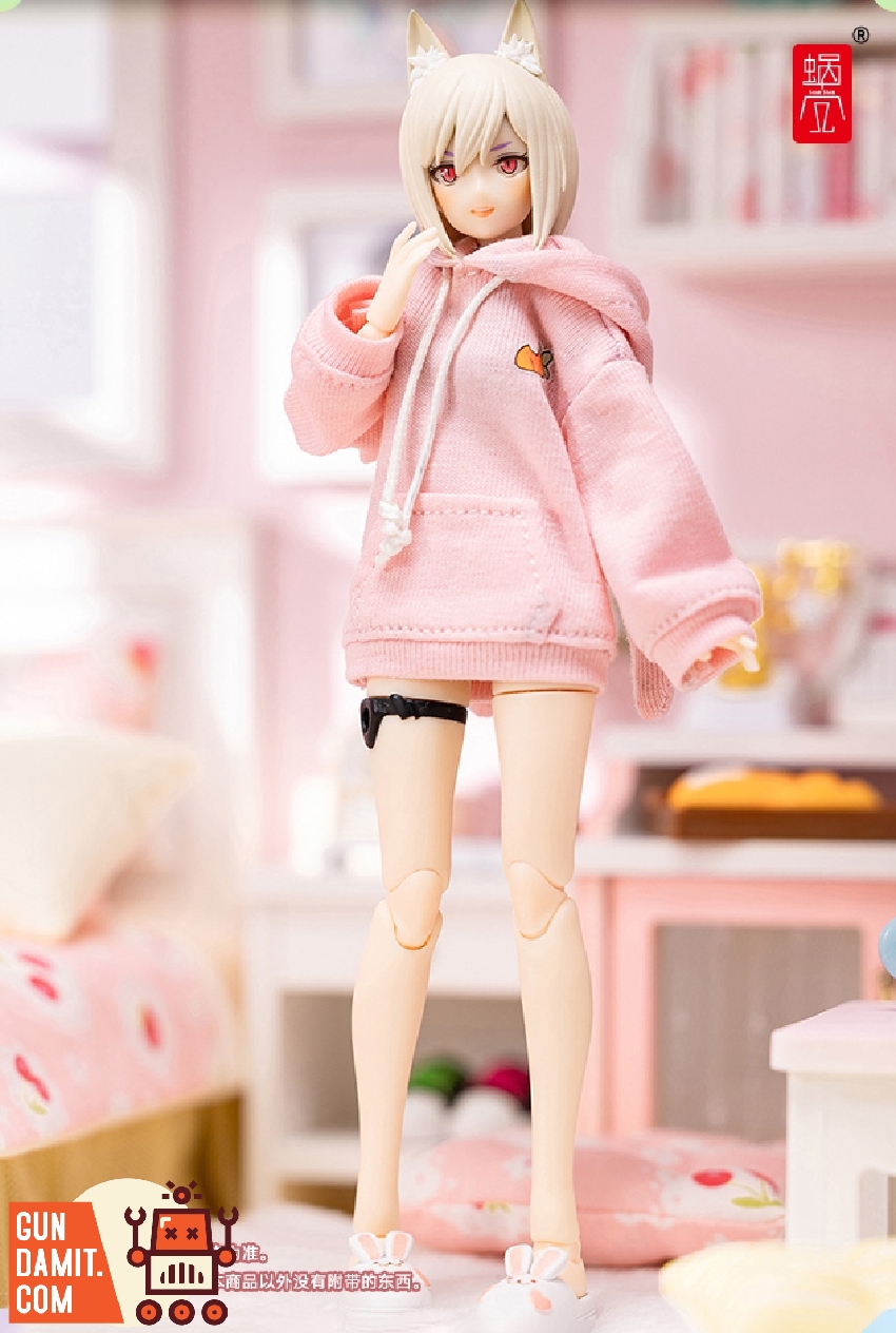 Snail Shell Cherry Pink Rabbit Ear Sweatshirt & Slippers Set