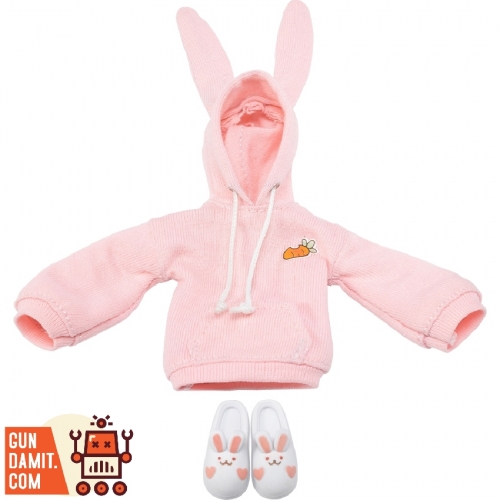 PinkRabbit ① Snail Shell Cherry Pink Rabbit Ear Sweatshirt & Slippers Set
