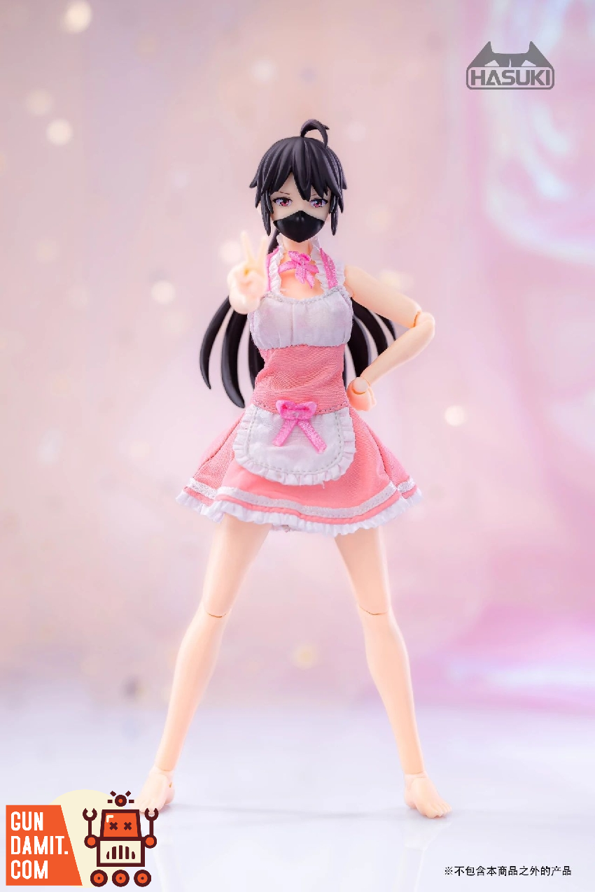 【匿名配送】HASUKI 1/12 メイド服&キャットハンド セット CS010A 1/12スケール可動フィギュア用 メイド服 (ブラック