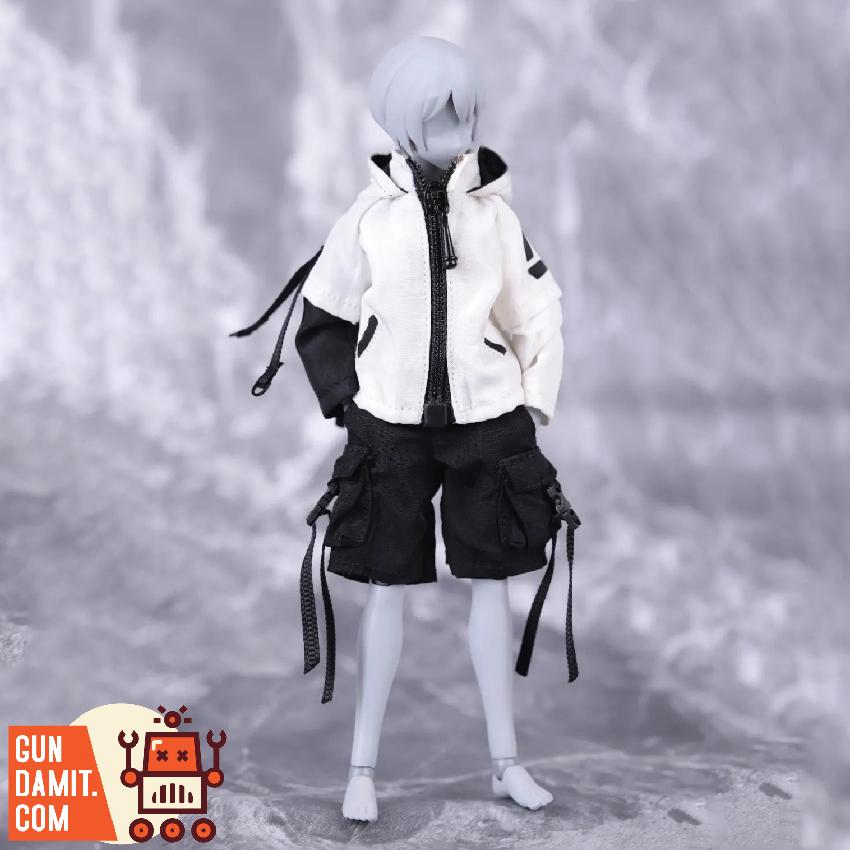 HASUKI 1/12 CS012B Figure Clothing Black Pants & White HASUKI 1/12 CS012B Figure Clothing Black Pants & White