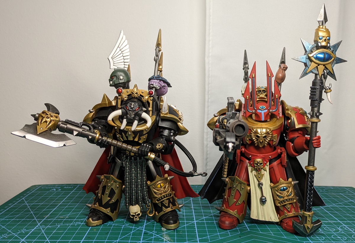 JOYTOY Warhammer 40K 1/18 Action Figures Chaos Space Marines Crimson Slaughter Sorcerer Lord in Terminator Armour Collectible Model, Figures - Canada