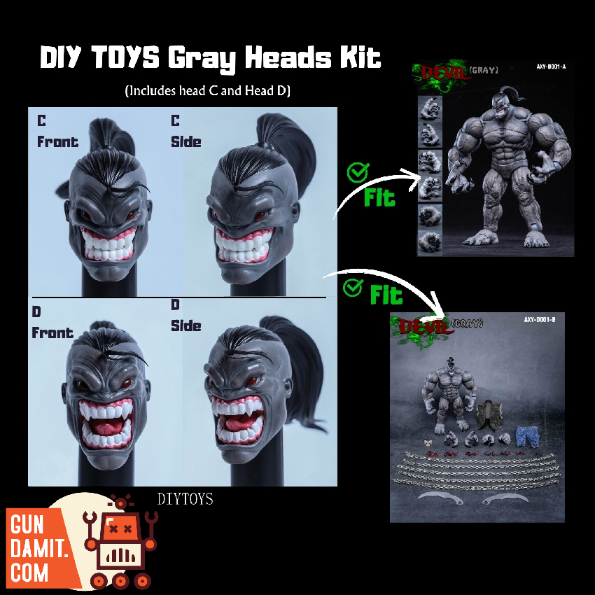 DIY Toys Gray Heads Kits For Axytoys The Devil
