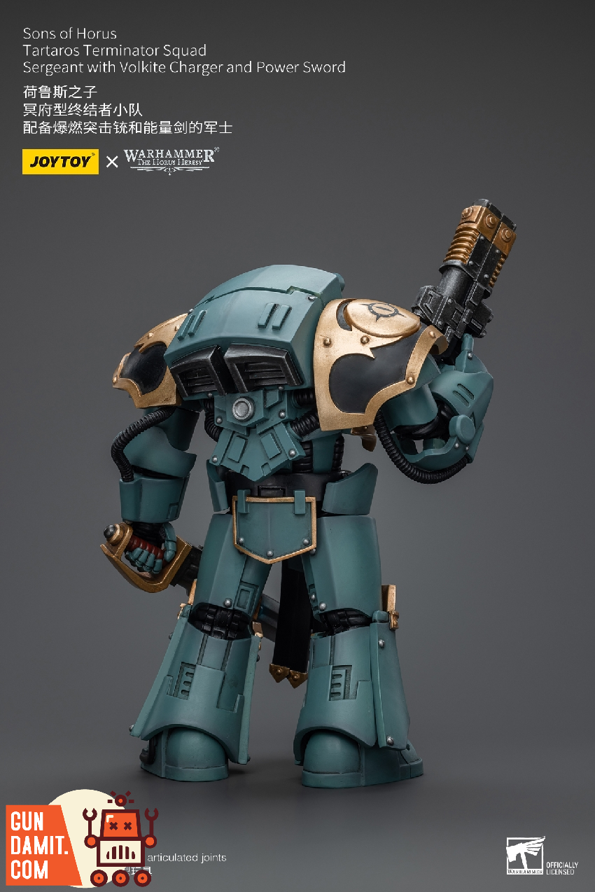 GWTCTOY JoyToy 30K Original Licencia 1:18 Figura de Acción Sons of Horus Tartaros Terminator Squad Terminator con pinzas de relámpago, kits de construcción para figuras de acción coleccionables de 14