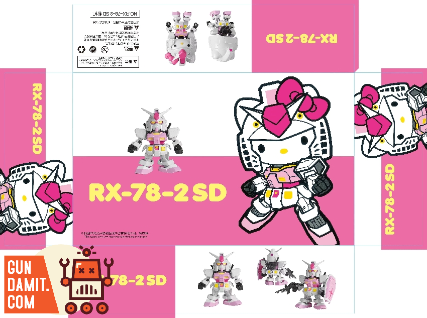Gaogao Model 1/144 RX-78-2SD Hello Kitty x The Origin Gundam Pink