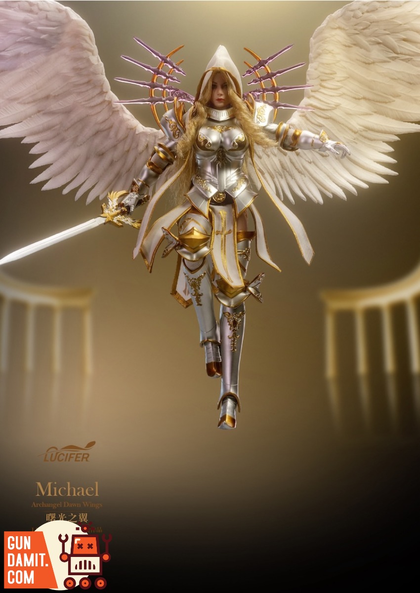 132 - hotsell Archangel Michael with multiple silver wings