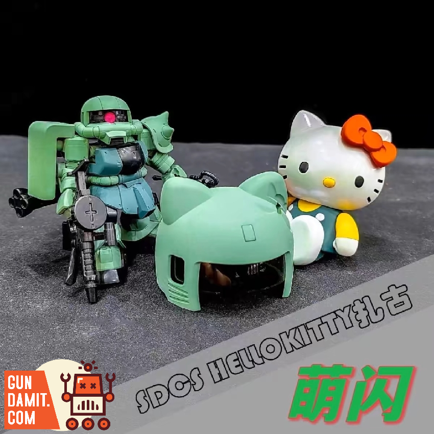 MengShan Sheet Metal Spraying Hello Kitty SD Green Zaku Model Kit