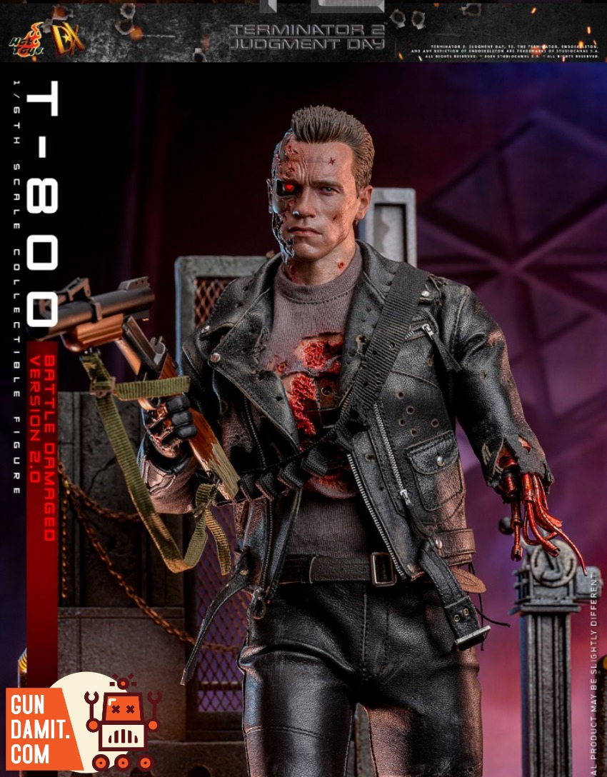 Terminator•Genisys1/6サイズ[DamageT−800] Hot Toys 1/6 DX46 T-800 Terminator Genisys Arnold Battle Damaged