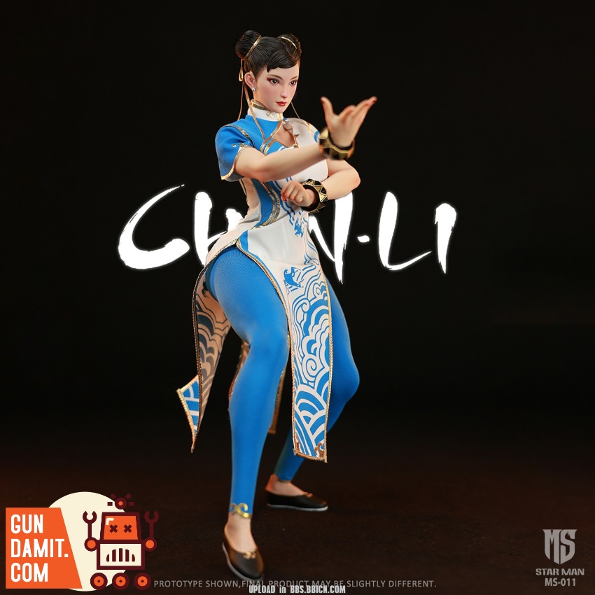 Star Man 1/6 MS-011 Female Fighter Chun-Li Blue Cloud Patterned