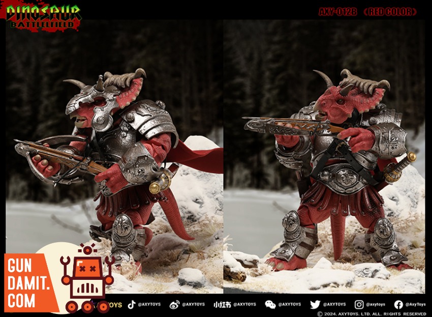 Axytoys 1/12 AXY-012B Dinosaur Battlefield Triceratops Legion Red