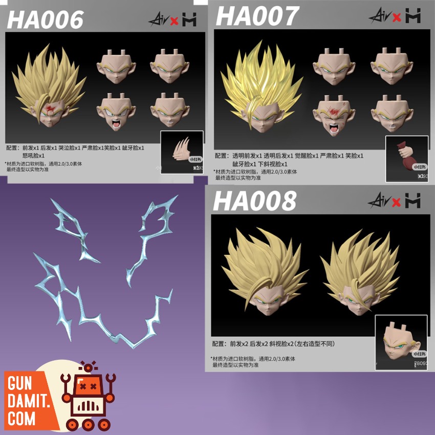 [Coming Soon] HM Studio X AIR Creation 1/12 HA006-8 Head Accessories for Saiyan Superman