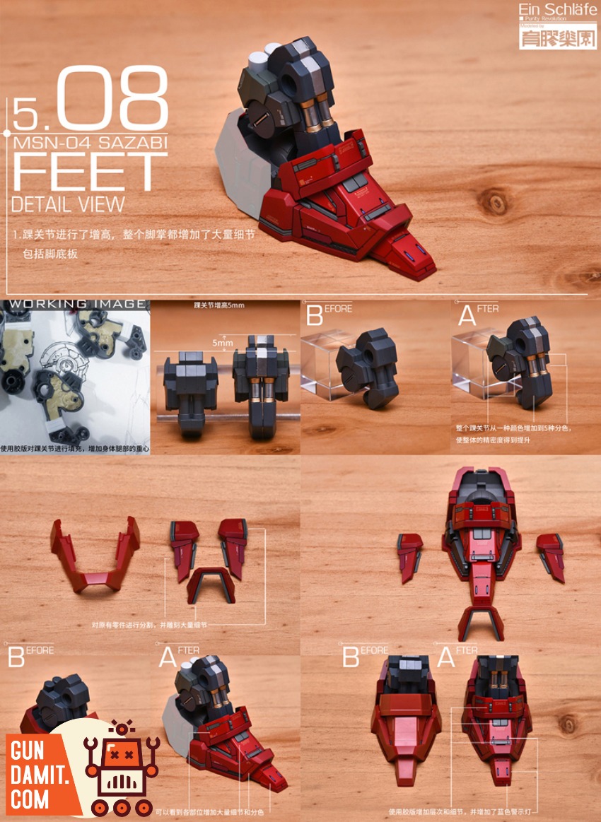 YuJiao Land 1/100 Upgrade Etching Parts for MG MSN-04 Sazabi