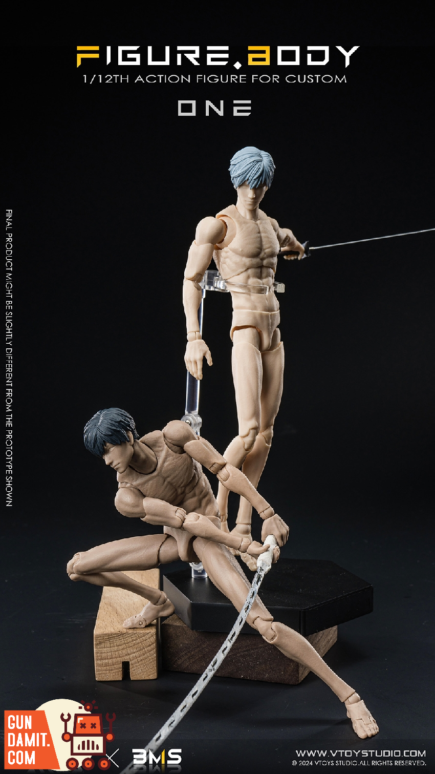VTOYS VB002 1/12 Figure Body White Skin Version | GunDamit.com