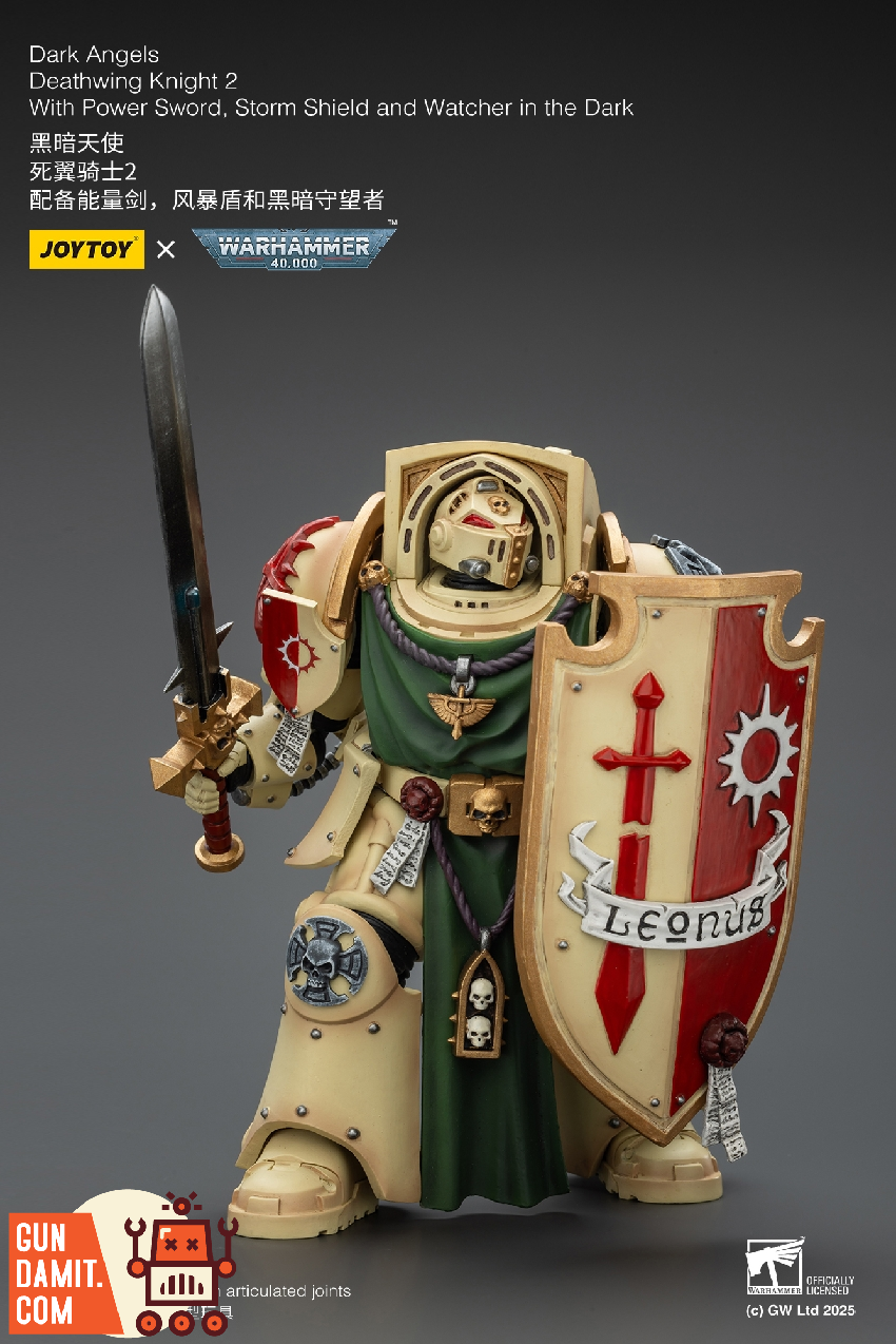 Warhammer 40,000 Dark Angels Deathwing Knight 2 with Power Sword, Storm Shield, and Watcher in
