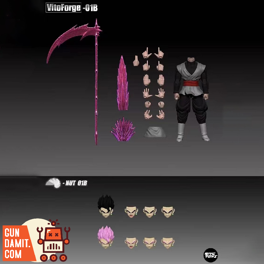 VITOFORGE 1/12 VF-01B & VF-NUT01B The Scythe Lord Dragon Ball Black Goku Black Clothes & Head Sculpture Version