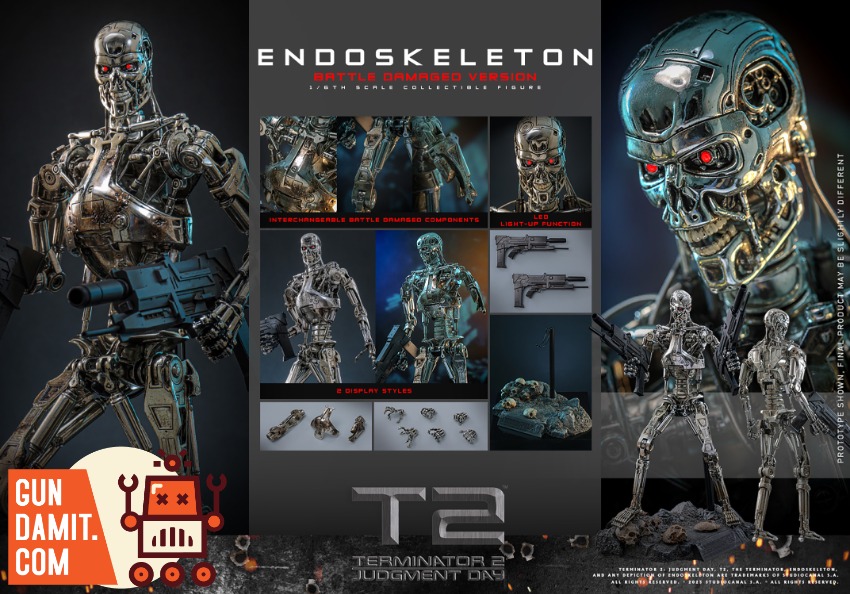 Hot Toys 1/6 MMS840D77 Terminator 2 T-800 Endoskeleton | GunDamit.com