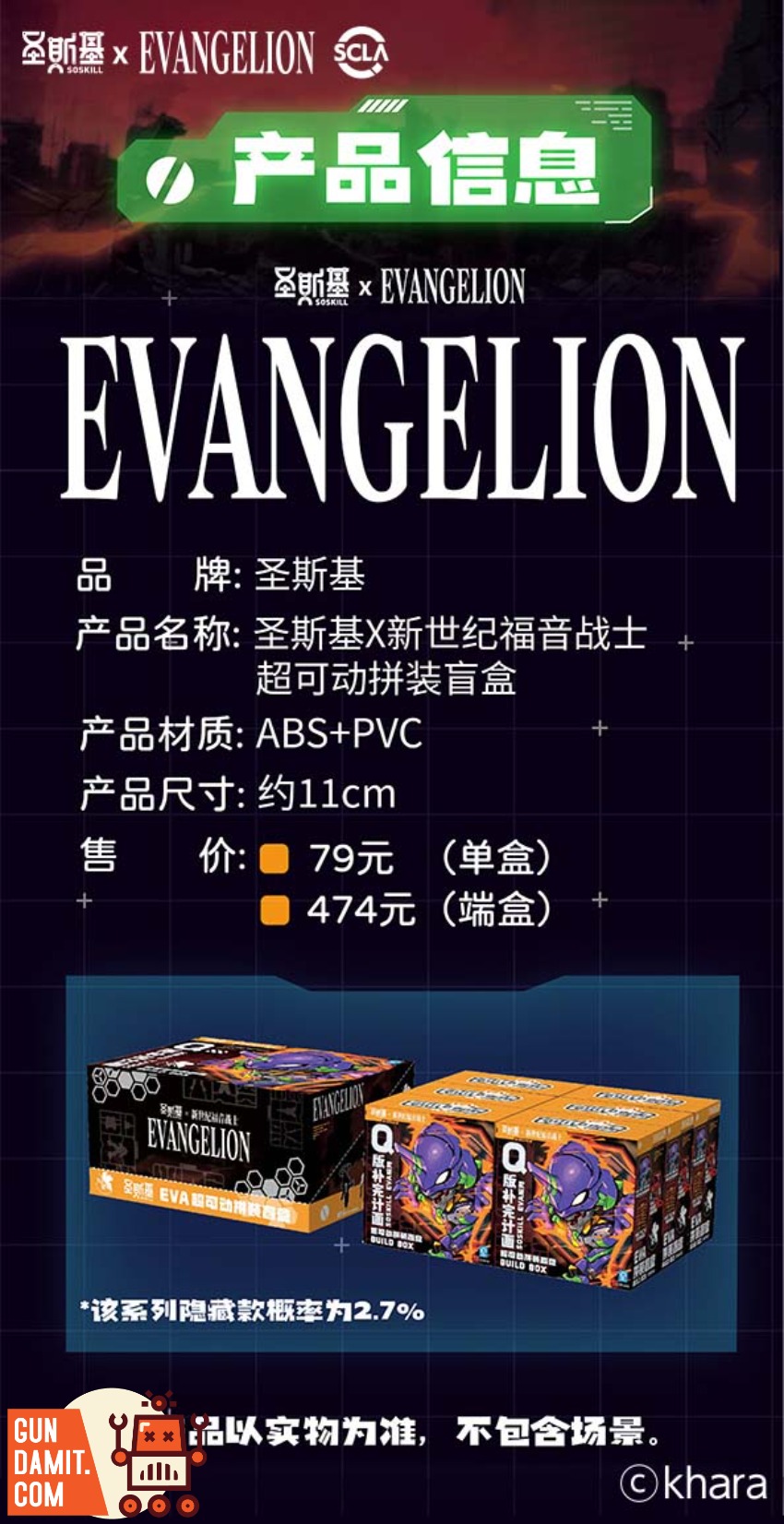 SOSKILL X Neon Genesis Evangelion SSK-EVA-01 Model Kit Blindbox