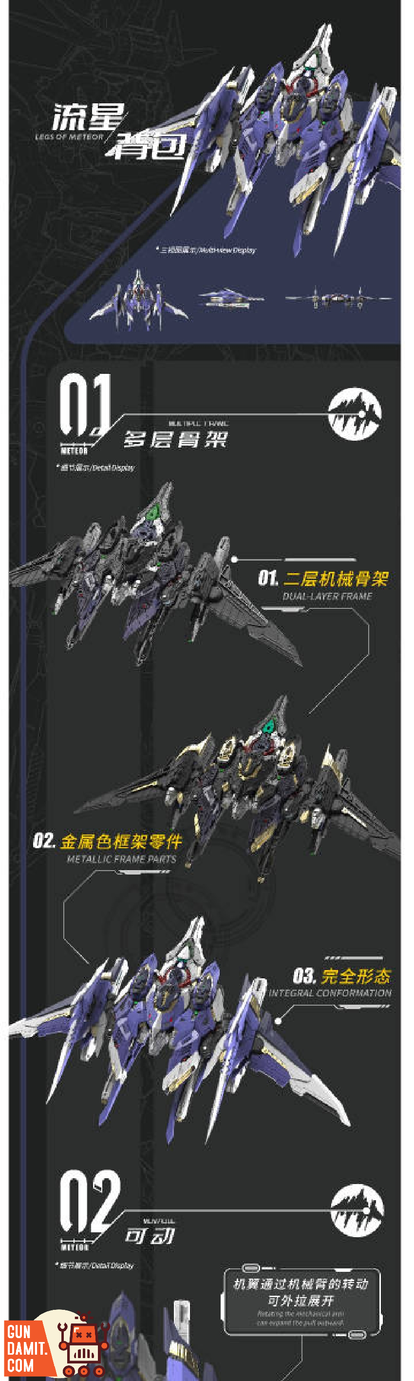 Wanxiangjubian Model 1/100 TMS Series Meteor Model Kit - GunDamit