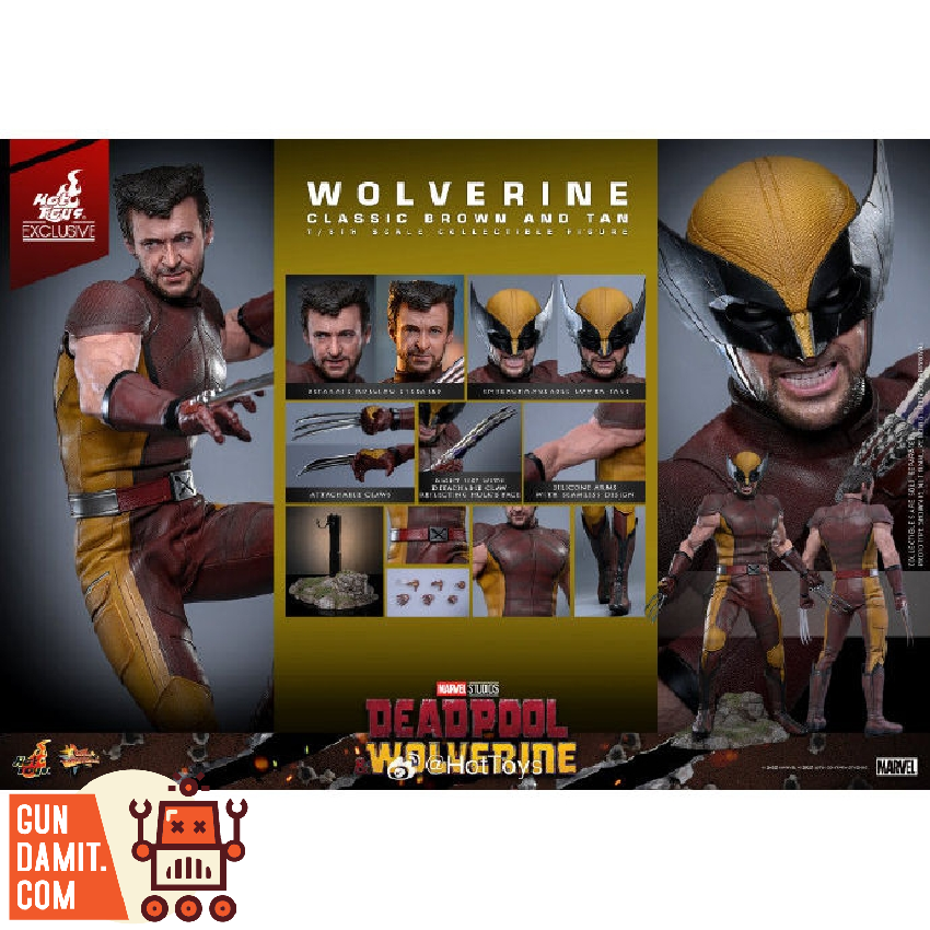 Hot Toys 1/6 MMS831 Deadpool Wolverine Brown Suit | GunDamit.com