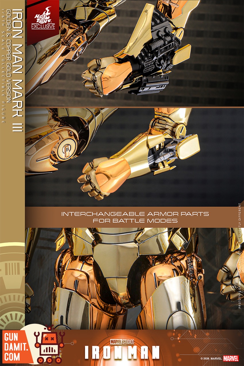 Hot Toys MMS848D78 1/6 Iron Man Mark III Gold Copper | GunDamit.com