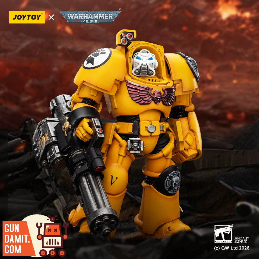 JoyToy JT03172 1/18 Warhammer 40K Imperial Fists Terminator 3 with Power Fist and Assault Cannon