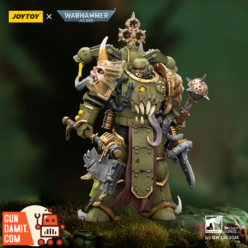 JoyToy JT03608 1/18 Warhammer 40K Death Guard Plague Marine with Bubotic axe and Plague Knife