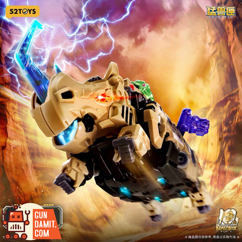 52TOYS BEASTBOX BB-78 Infinite Series Tongpoo Rhino mode – tampilan samping dengan cula transparan