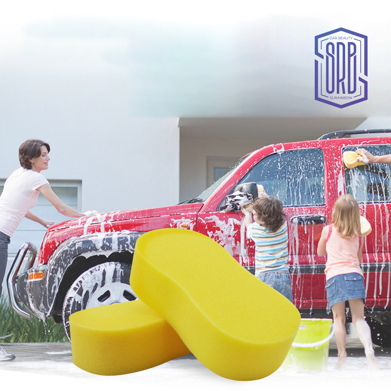 Hot selling microfiber cleaning mesh sponge 2 sided car washing sponge